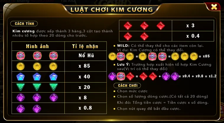 Chinh Phục Kho Báu Đá Quý Cùng Minigame Kim Cương Tại Go88 Siêu Hấp Dẫn