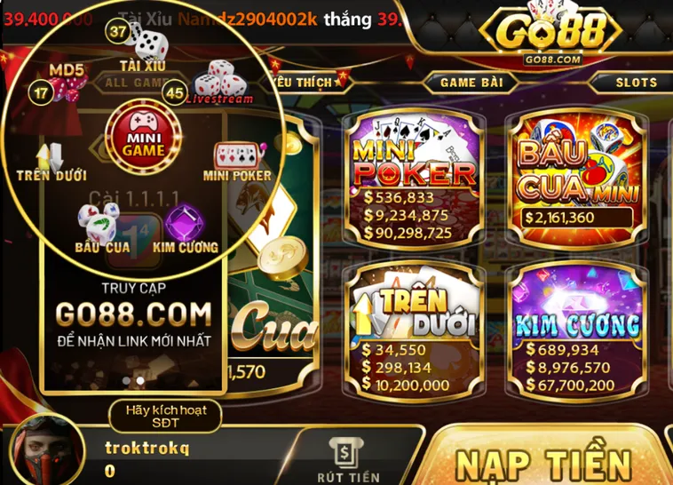 Sảnh Minigame Go88 Sân Chơi Đổi Thưởng Đẳng Cấp Cho Các Tín Đồ Săn Tiền